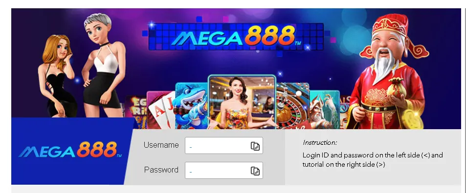 mega888 id password